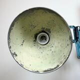 Blue Industrial Scissor Wall Lamp from Elektroinstala, 1960s