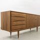 Vintage oak sideboard by Bydgoskie Fabryki Mebli, 1960, Poland