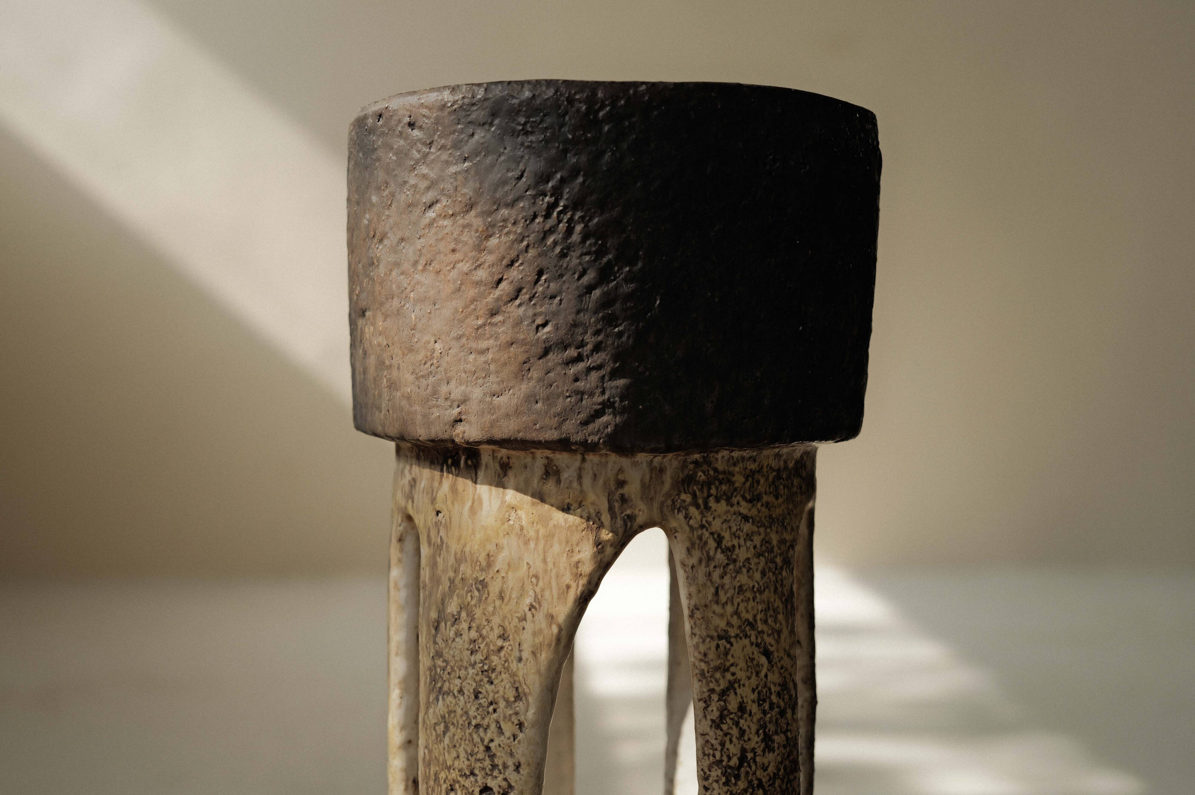 Large sculptural glazed ceramic planter, circa 1970