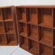 Two wall shelves with vintage solid wood compartments 80s