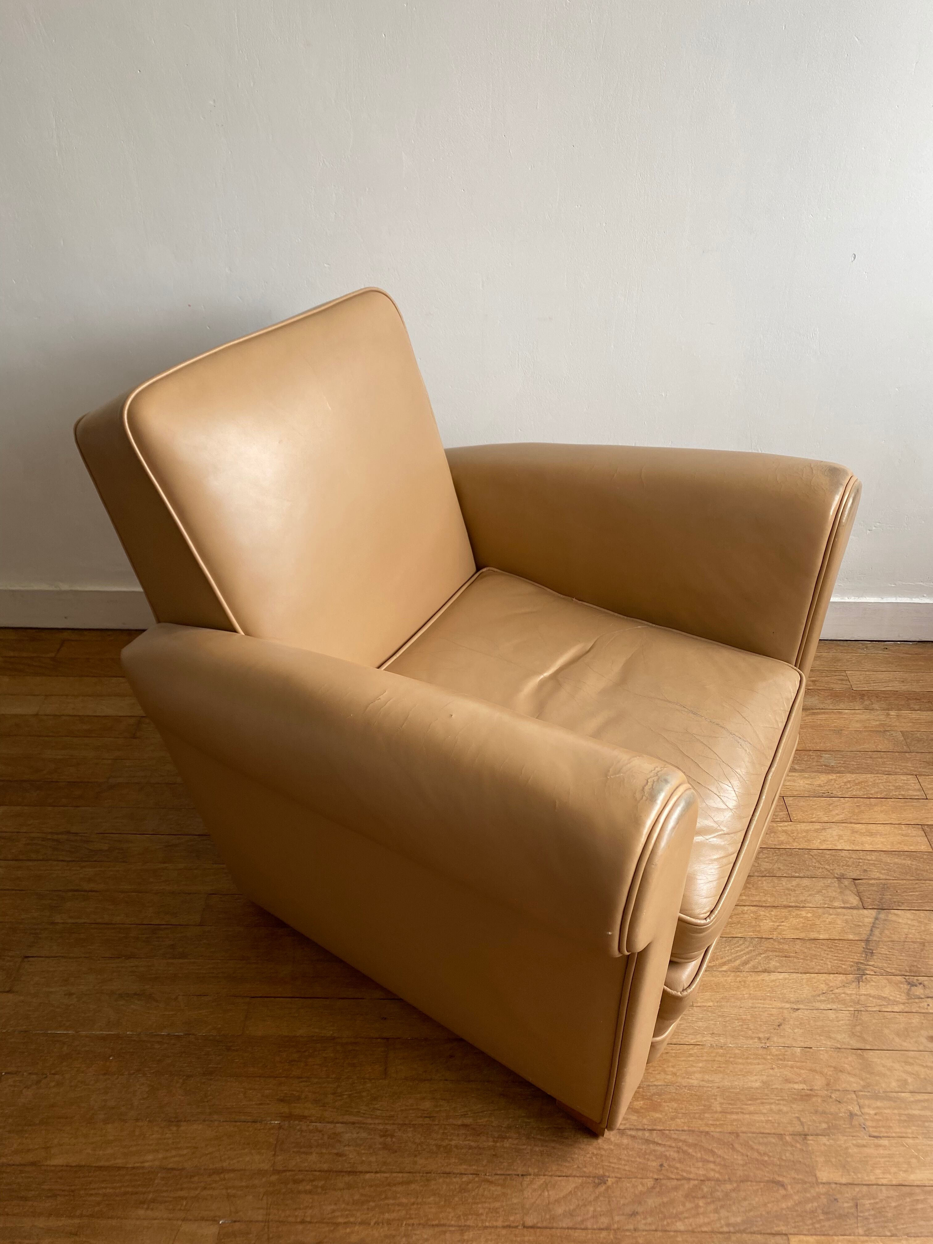 Fauteuil club cuir vintage