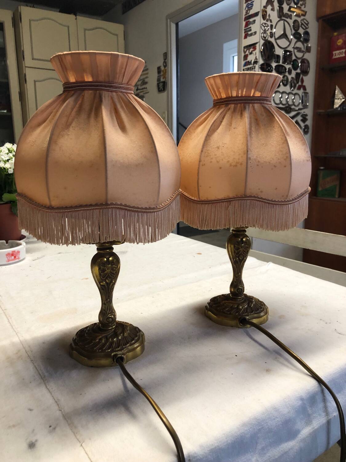 Pair of old bedside lamps