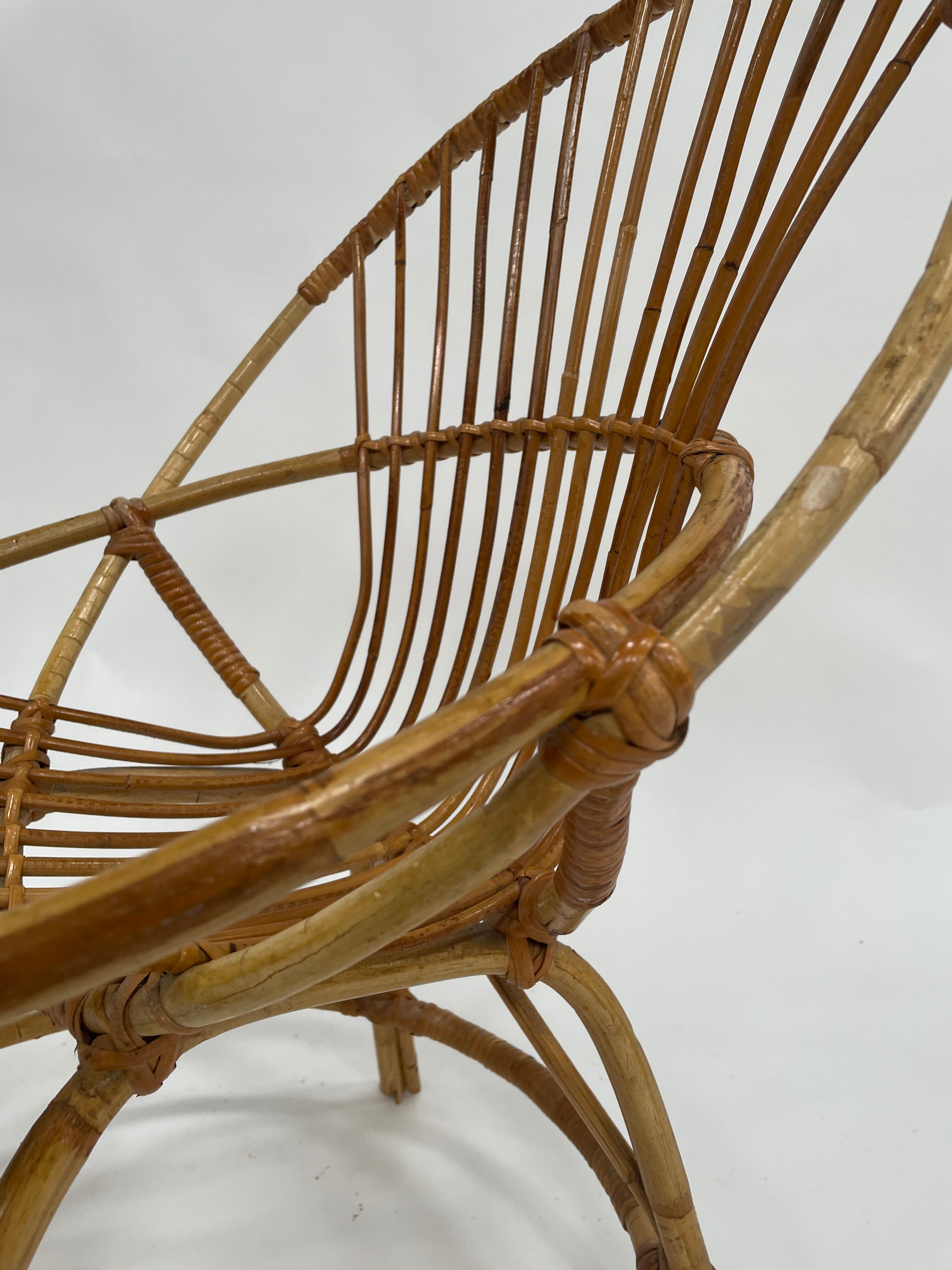 Vintage rattan chair by Dirk van Sliedregt Rohe Noordwolde 1960 in the Netherlands