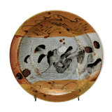 Assiette contemporaine en grès émaillée