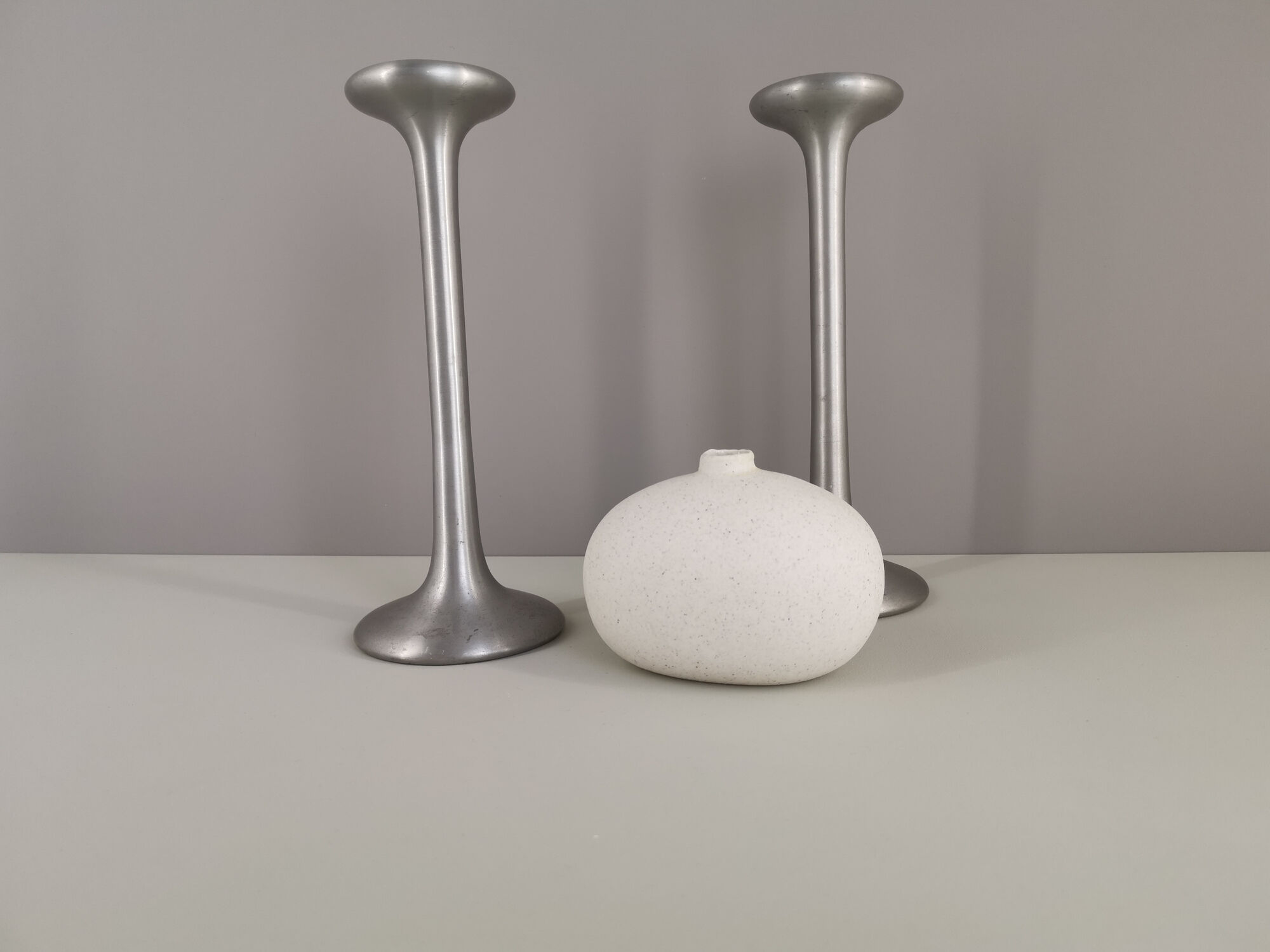 Pair of Ikea candlesticks by designer Carl Öjerstam