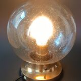 Vintage Limberg table lamp in bubbled glass and brass base