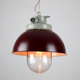 Vintage burgundy big industrial hanging light from TEP