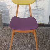 Set of 6 compass leg chairs – colored seats