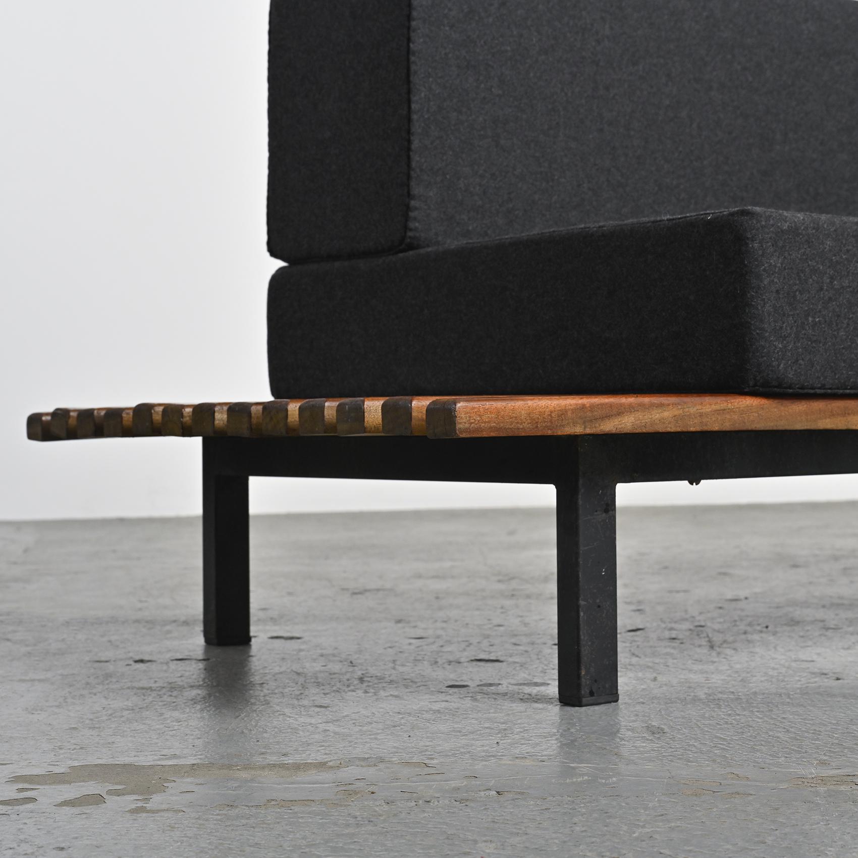 Cansado mahogany bench by Charlotte Perriand, circa 1962.