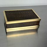 Lucite & rattan box, Christian Dior style, 1970
