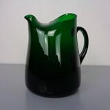 Italian green glass decanter and tumbler, 1960s, set of 7.