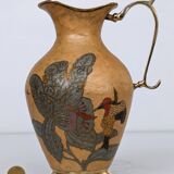 Pitcher, Hand painted brass jug