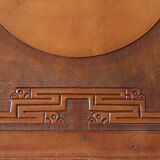 Inca design tooled leather armchair by Angel Pazmino, Ecuador 1970s