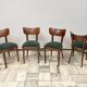 Set of 4 Thonet Chairs, 1950s, Czechoslovakia