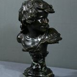 Bronze “Laughing Child”, signed A.Injalbert – Late 19th century
