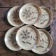 Flat stoneware plates with floral decoration – France – 1970s