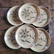 Flat stoneware plates with floral decoration – France – 1970s