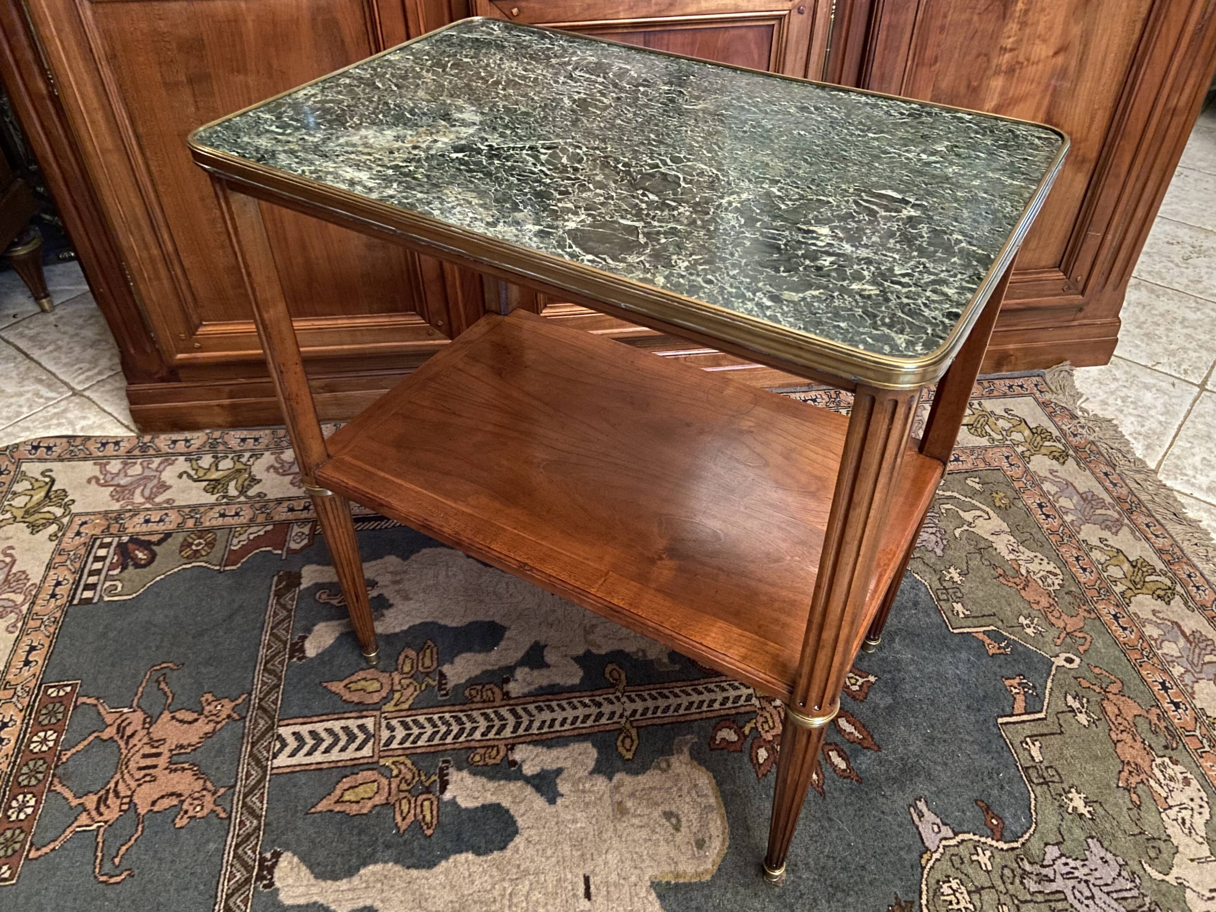 Servant table served back of sofa console end of sofa walnut marble green Louis XVI