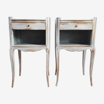 Pair of patinated bedside tables