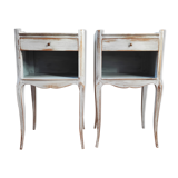 Pair of patinated bedside tables