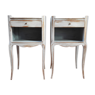Pair of patinated bedside tables