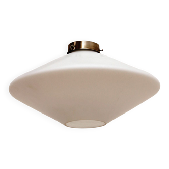 Vintage Milk glass ceiling lamp Model Ufo, 1960s Germany.