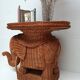 Vintage wicker and rattan elephant table 1970