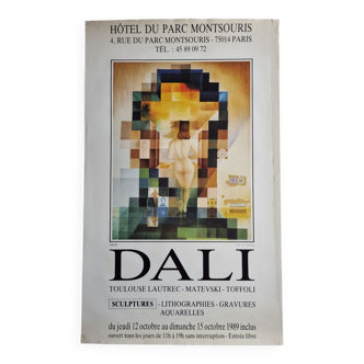 Affiche d'exposition Dali "Lincoln in Dalivision", Paris, 1989
