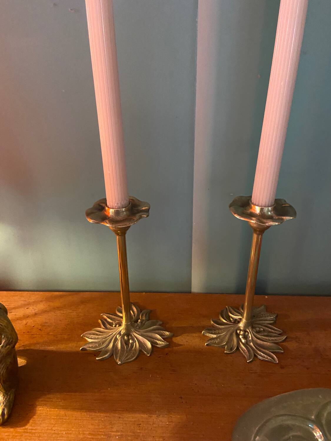 Pair of vintage brass candlesticks