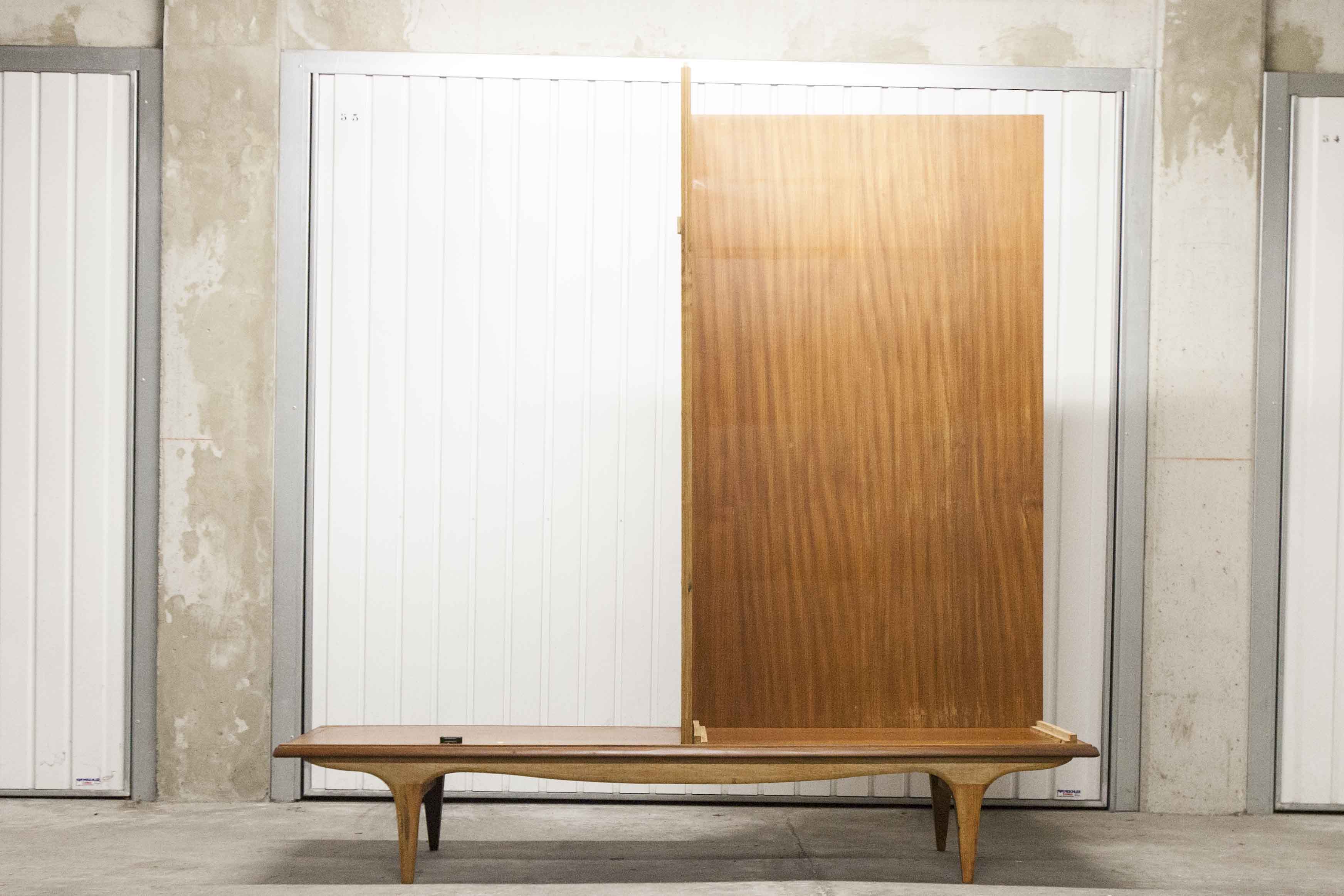 Scandinavian teak cabinet 1960 with mounting plan