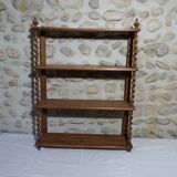 Walnut shelf with twisted columns