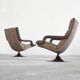 Geoffrey Harcourt, pair of F152 lounge chairs with ottoman for Artifort, 1975.