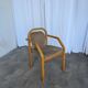 Vintage Beech Wood Dining Chair: 1970s Space Age Gray Fabric