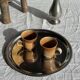 Lot de 11 tasses à café en grès à anse