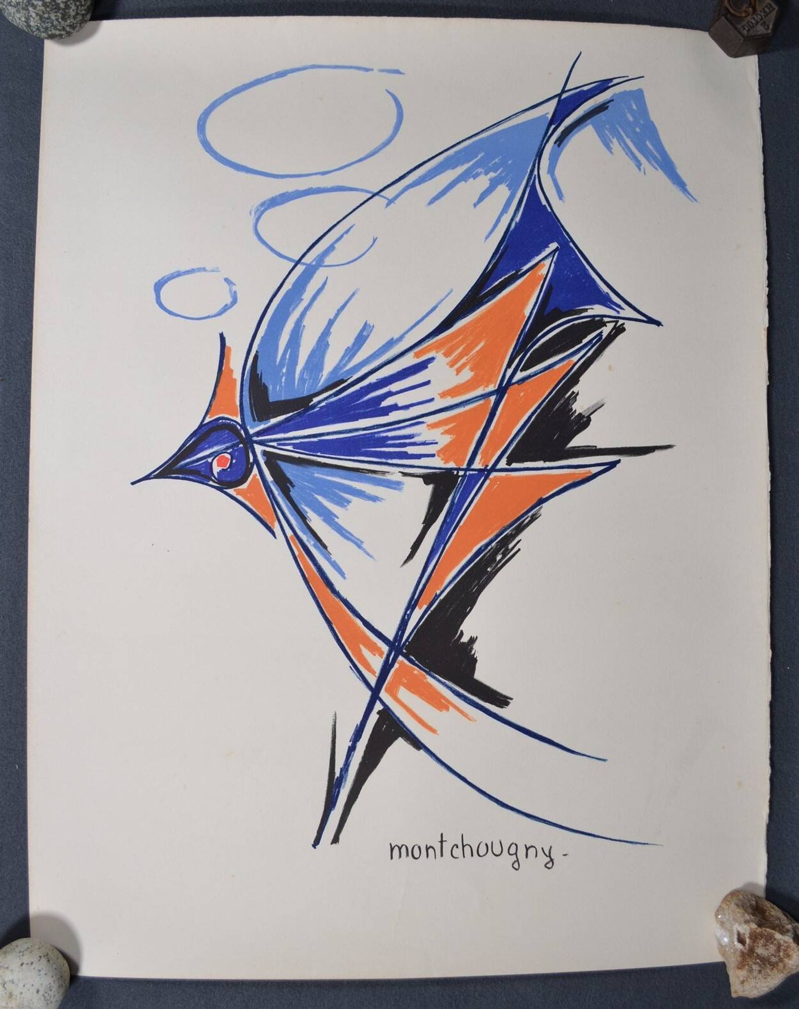 Jean montchougny (1915-2008) Lithographie en couleurs Le Coq