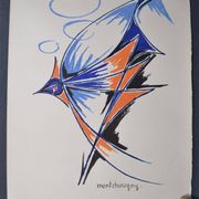 Jean montchougny (1915-2008) Lithographie en couleurs Le Coq
