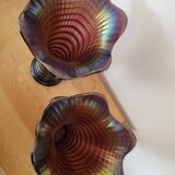 Pair of Imperial vases in iridescent glass