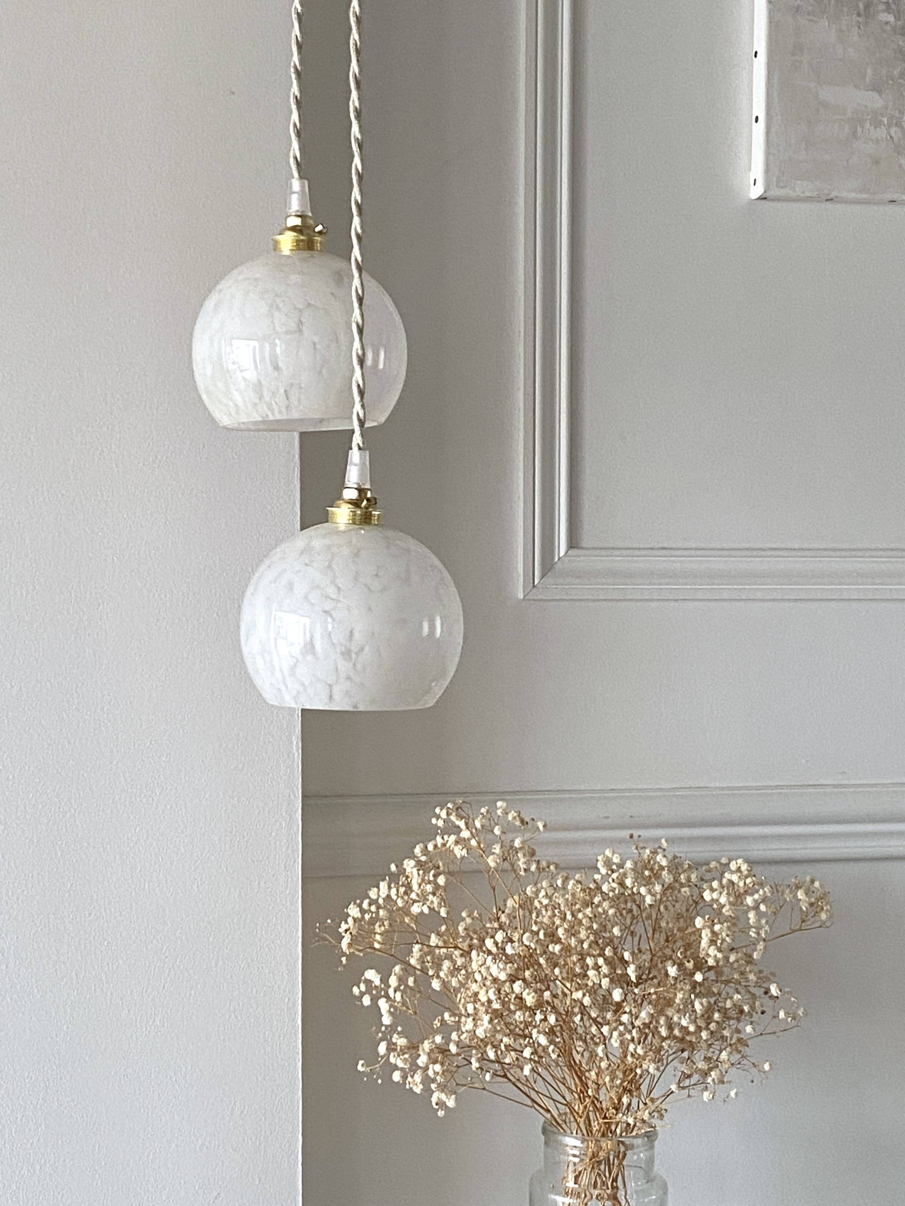 Clichy white glass cascade pendant light