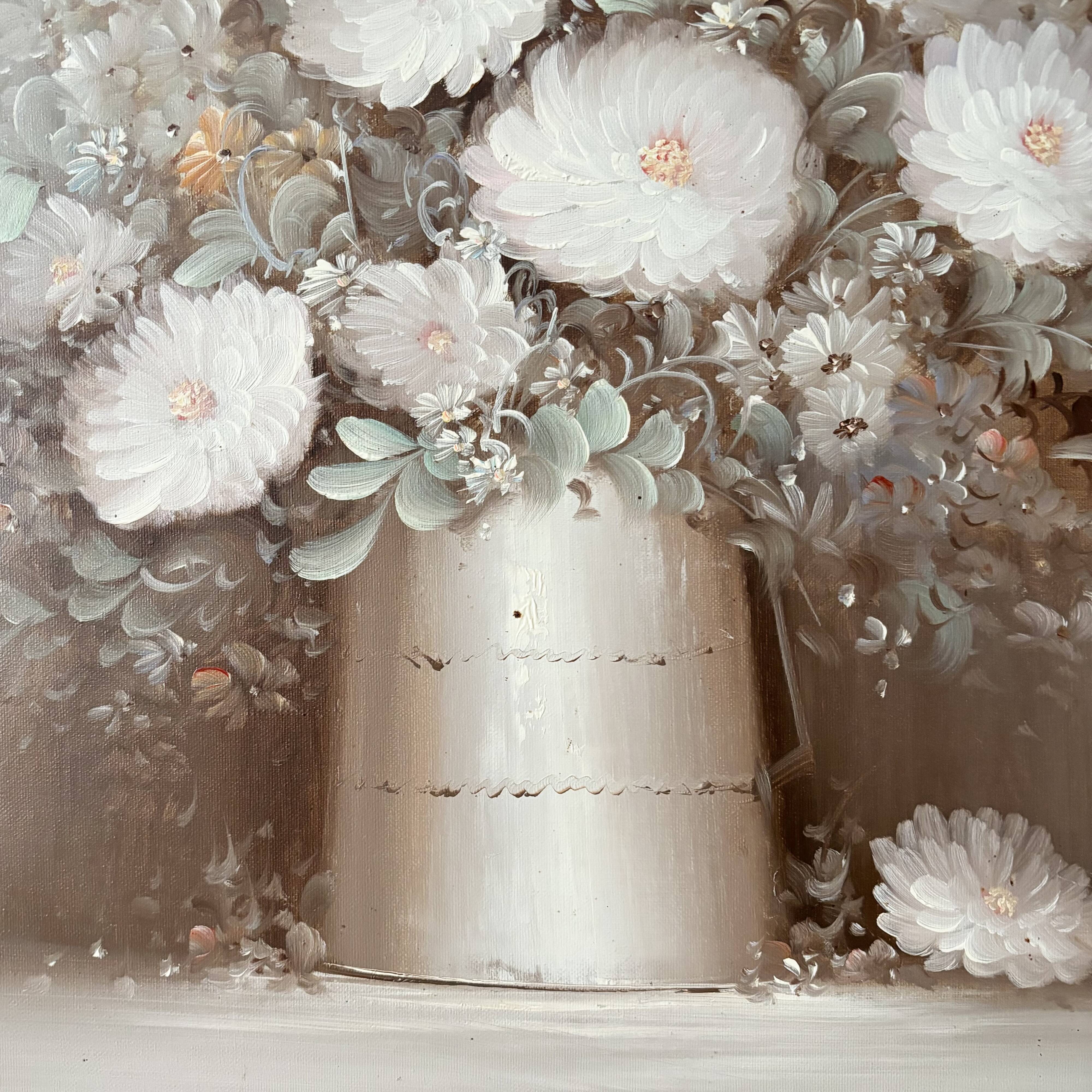 Painting bouquet of flowers signed R.Thomas