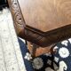 Side table, antique pedestal table in turned wood