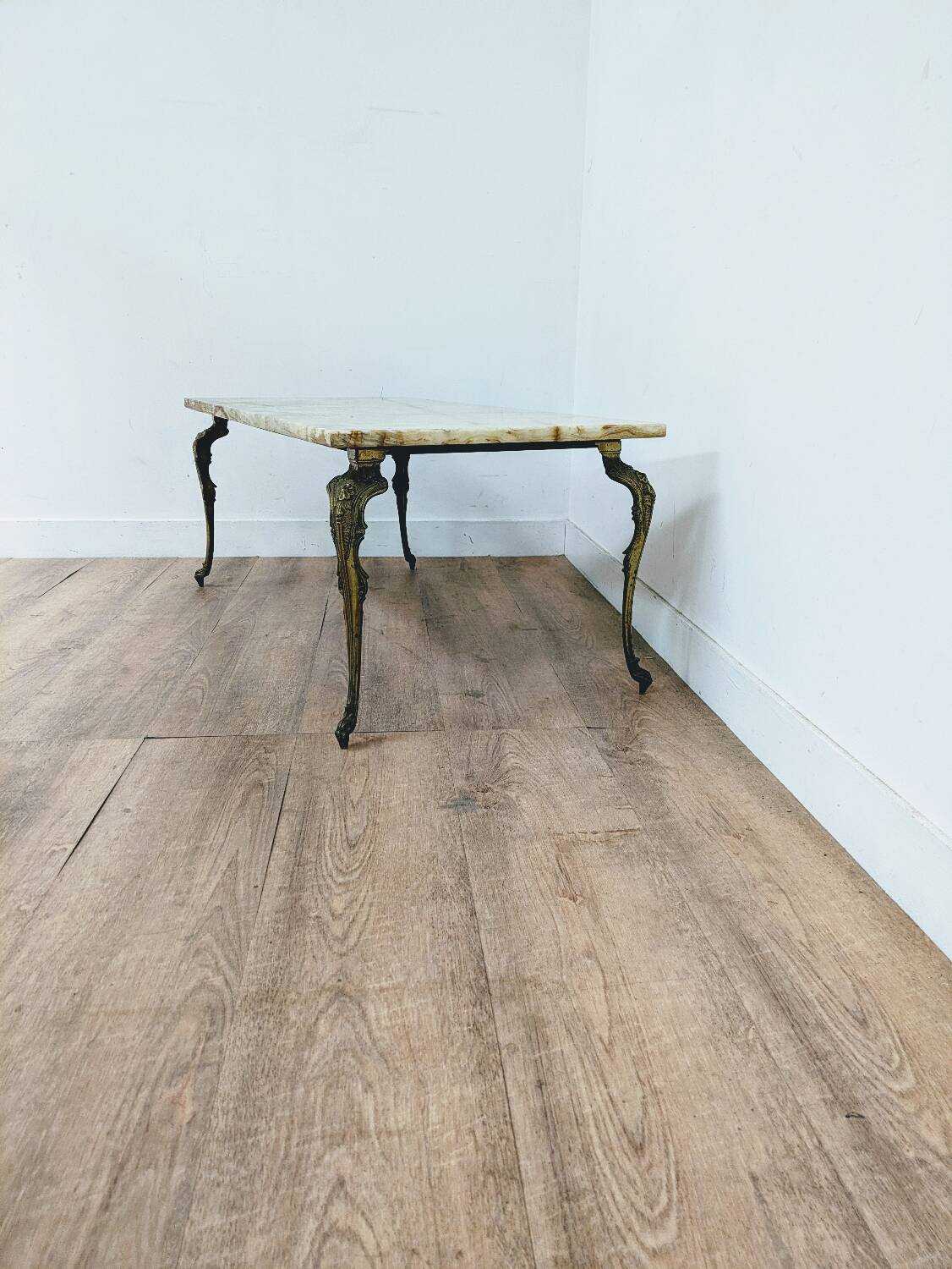 Marble and metal coffee table