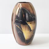 Vintage art deco vase with herons