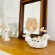 Pique flowers bird vintage white porcelain