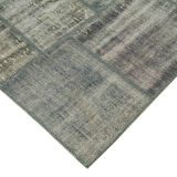 Handmade oriental contemporary 177 cm x 247 cm grey patchwork carpet