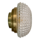 Vintage globe wall or ceiling light in molded diamond-point glass