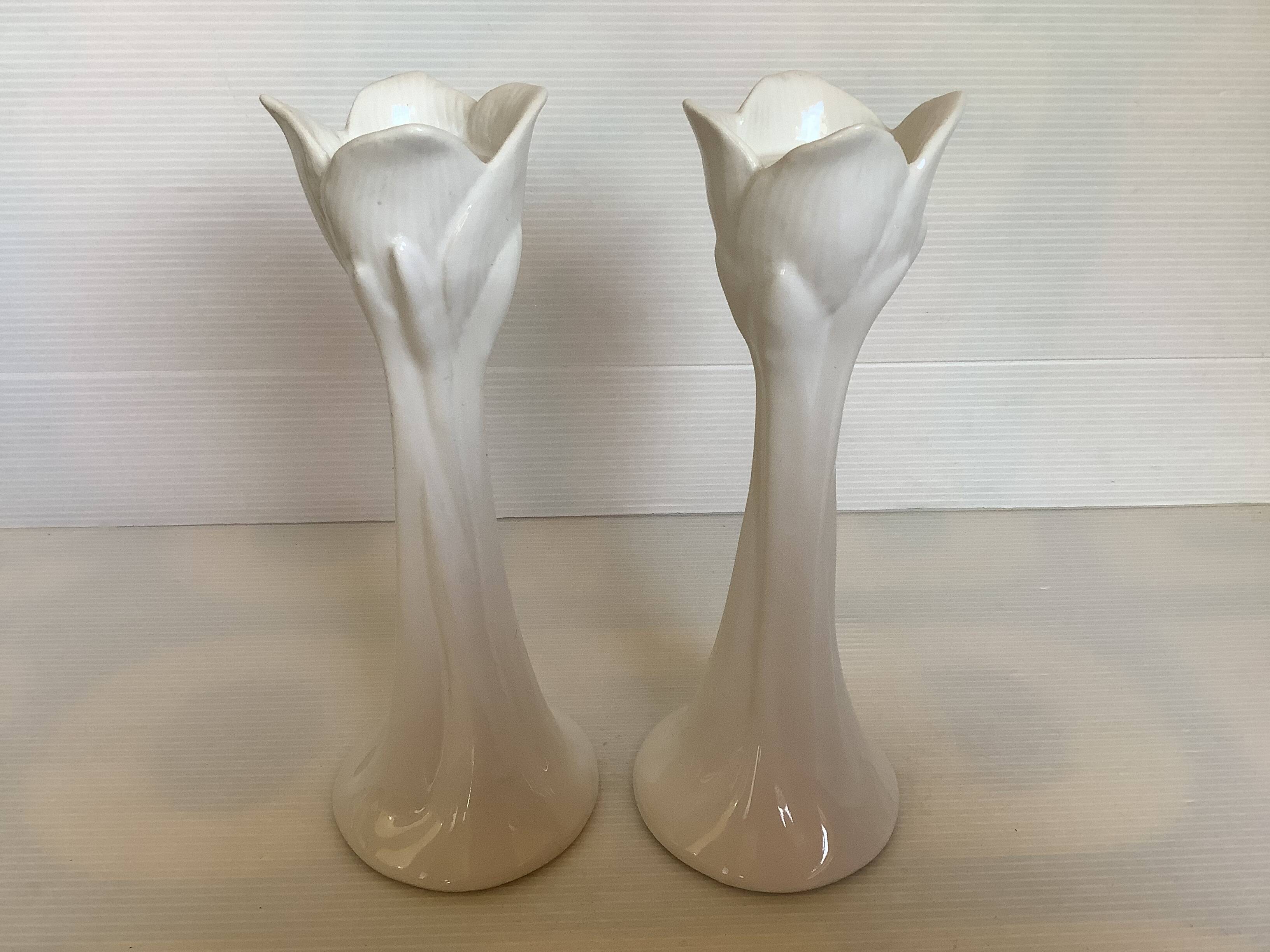 Pair of tulip candlesticks