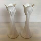Pair of tulip candlesticks
