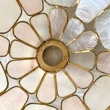 Abat jour to hang in mother-of-pearl and brass