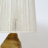 Bamboo table lamp and its rope lampshade