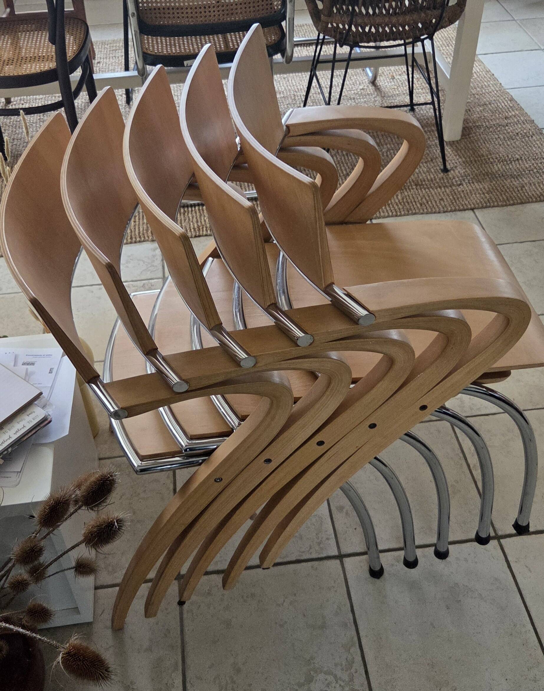 5 chairs model Can Can by Komplot Design for Brunner, 1993